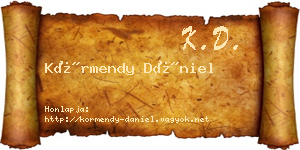 Körmendy Dániel névjegykártya