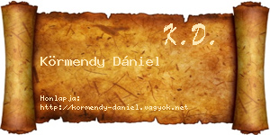 Körmendy Dániel névjegykártya
